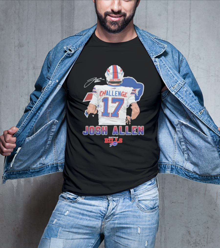 Josh Allen Challenge 17 Buffalo Bills Rise 17th T-Shirt