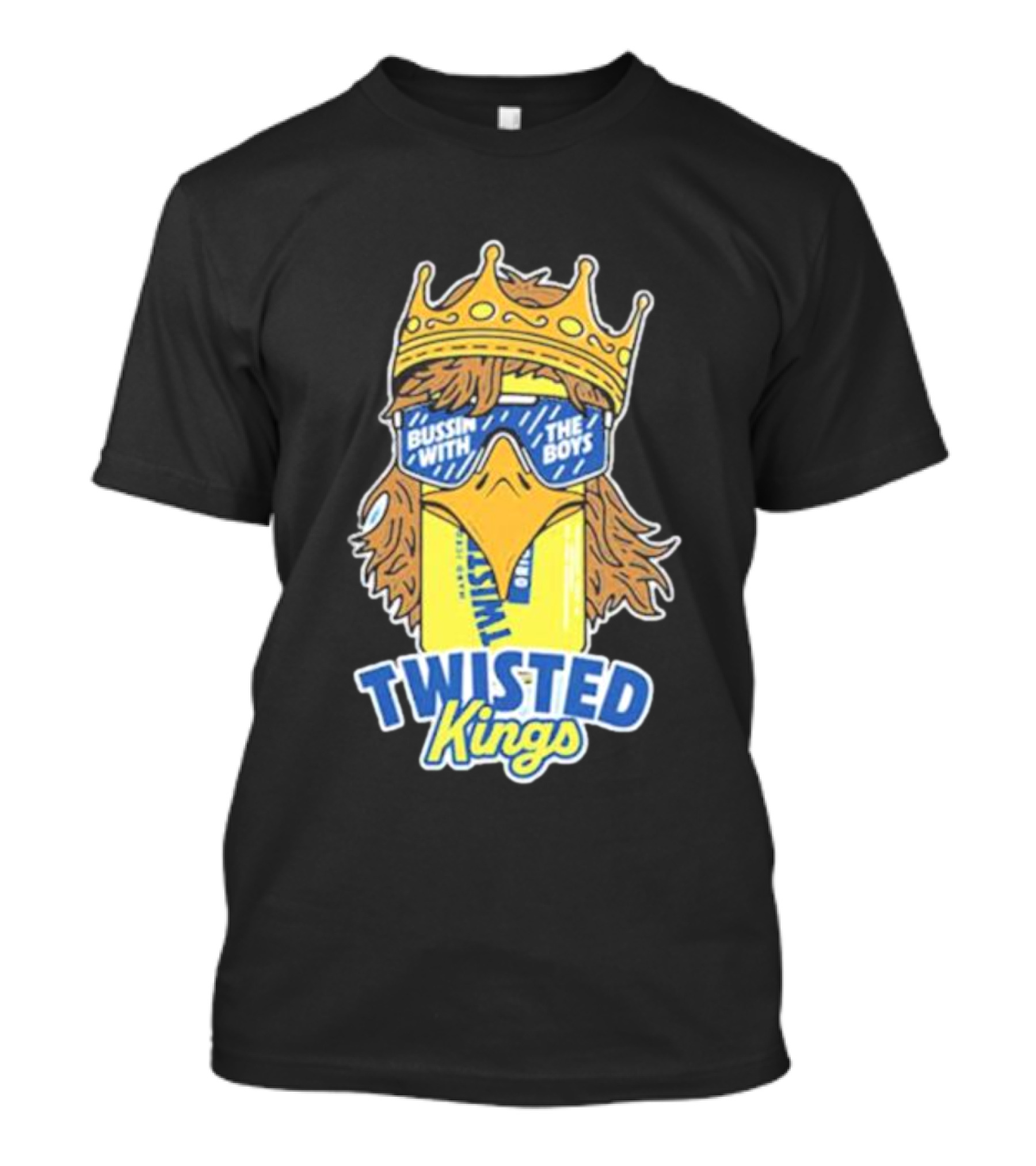 Bussin With The Boys Twisted Kings Crowned Chicken Sunglasses T-Shirt