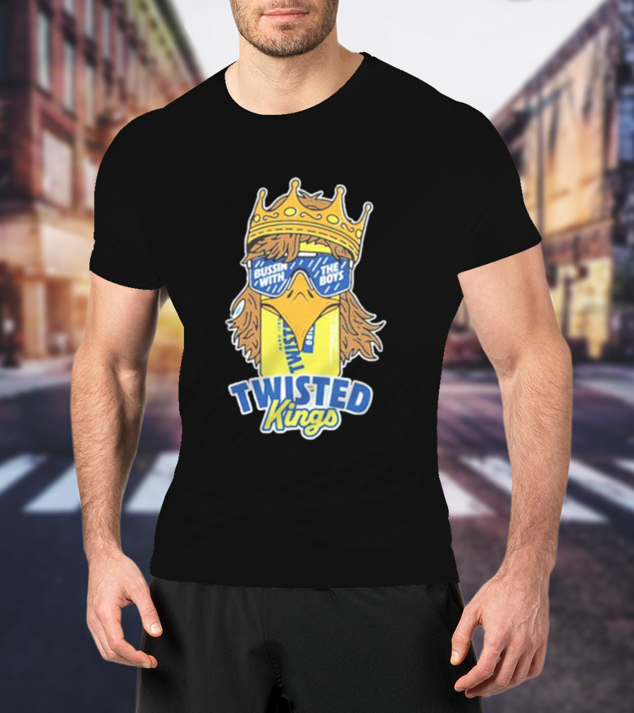 Bussin With The Boys Twisted Kings Crowned Chicken Sunglasses T-Shirt