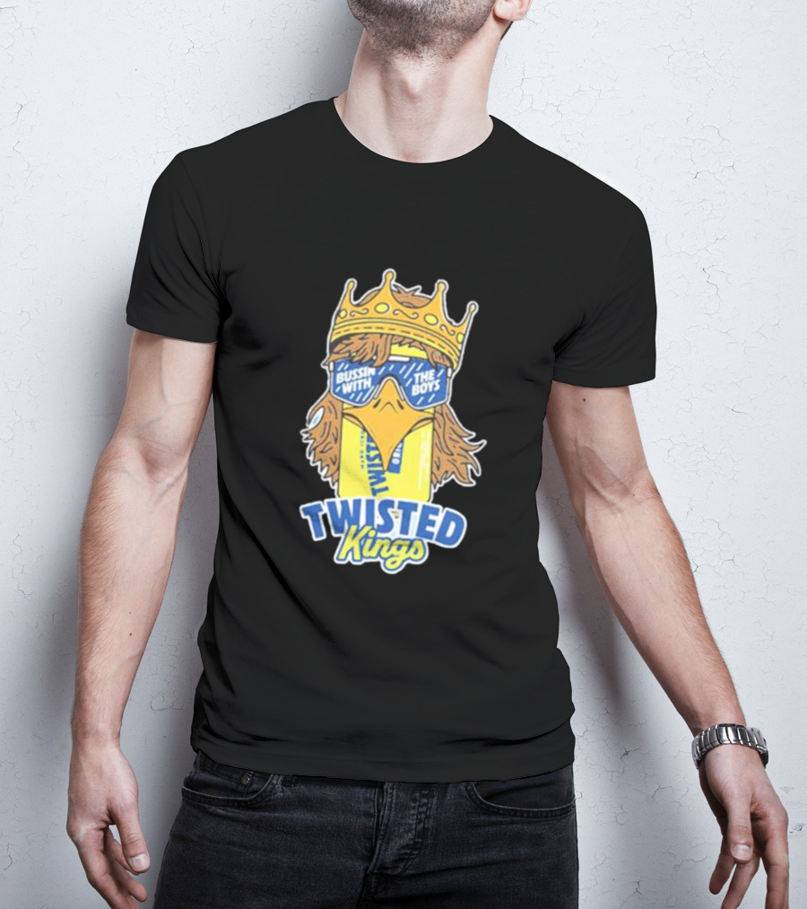 Bussin With The Boys Twisted Kings Crowned Chicken Sunglasses T-Shirt