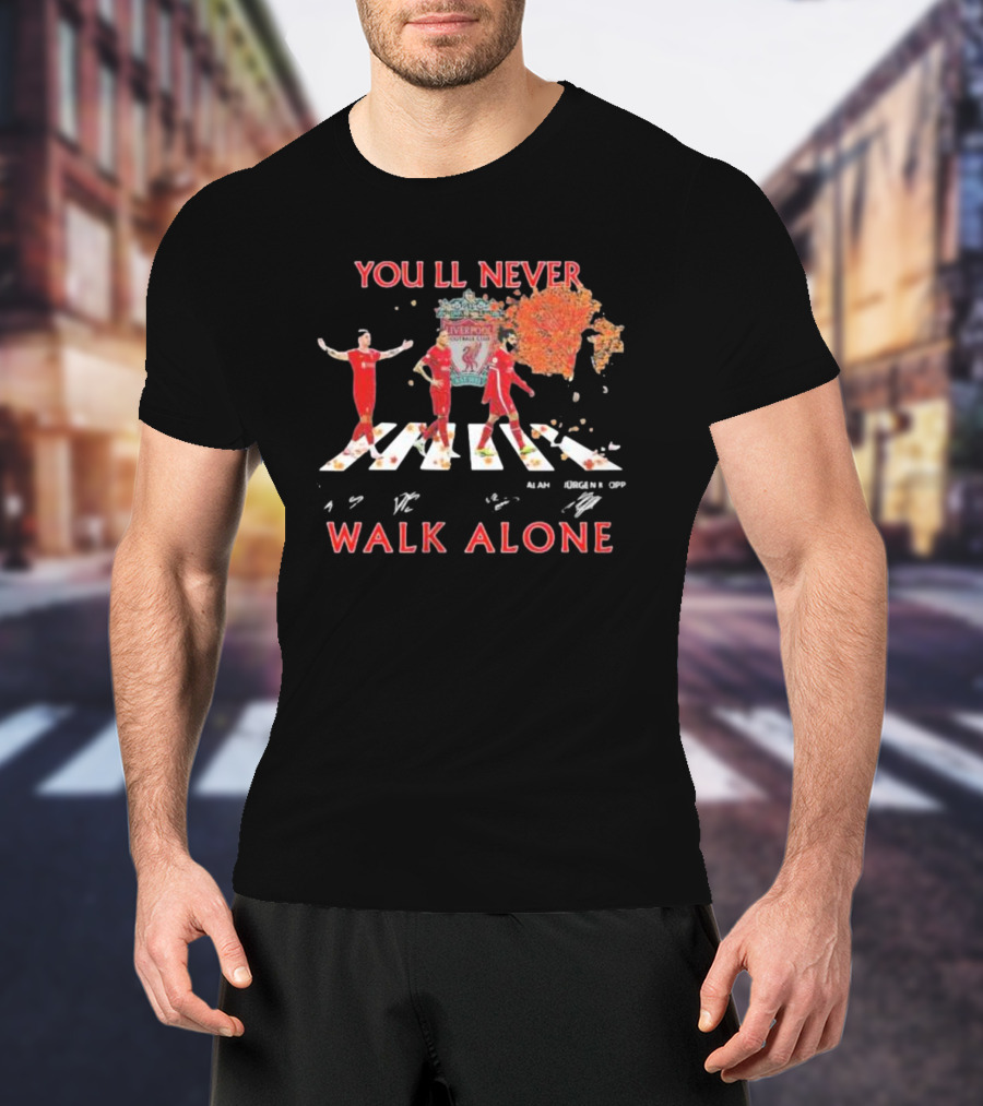 Liverpool FC You'll Never Walk Alone Abbey Road Jurgen Klopp T-Shirt