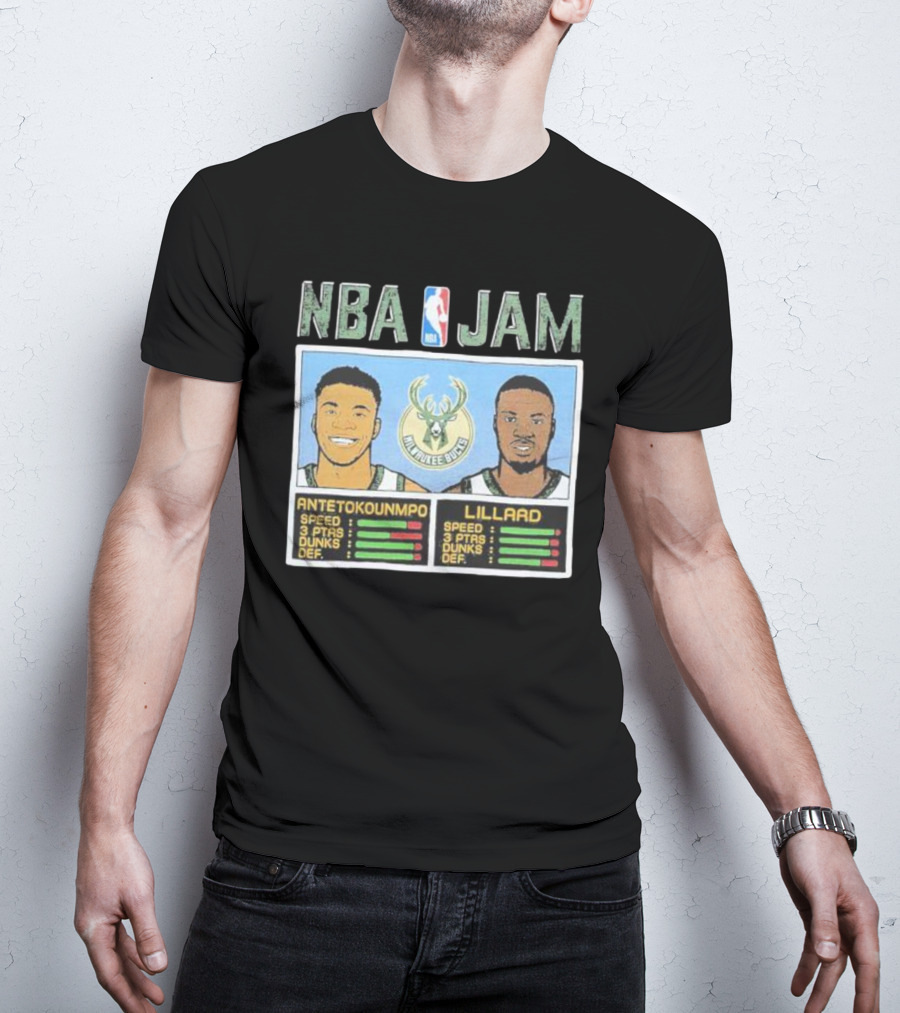 NBA Jam Milwaukee Bucks Antetokounmpo Lillard T-Shirt
