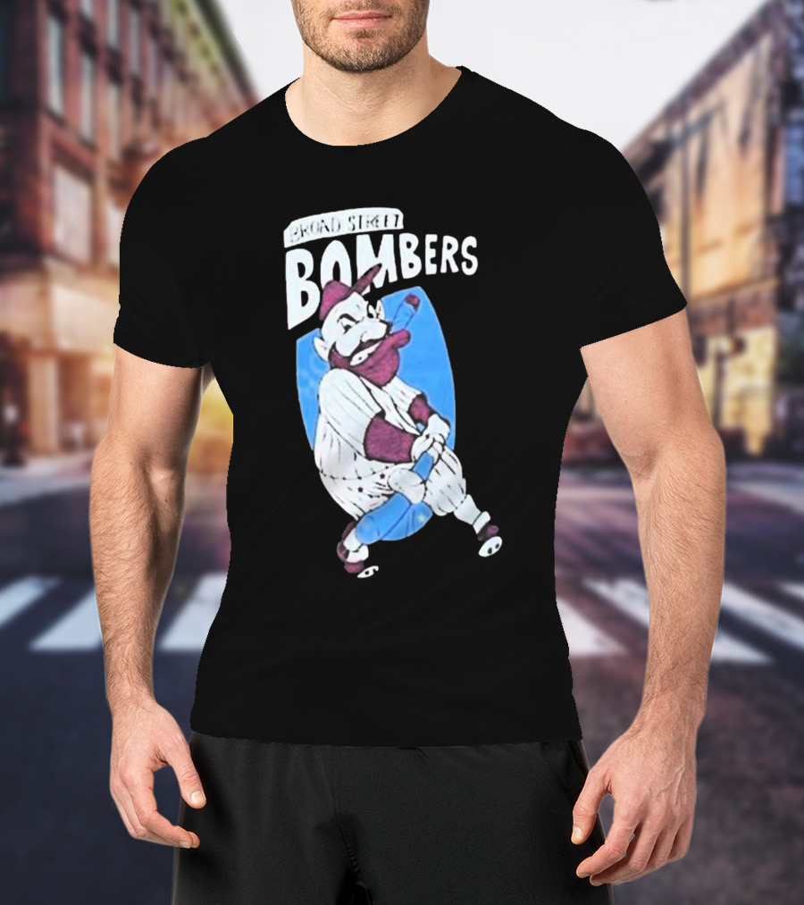 Broad Street Bombers Cartoon Baseball Character T-Shirt