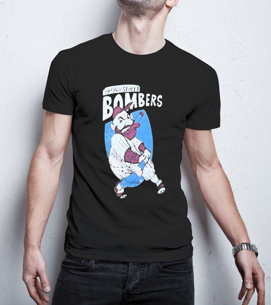Broad Street Bombers Cartoon Baseball Character T-Shirt