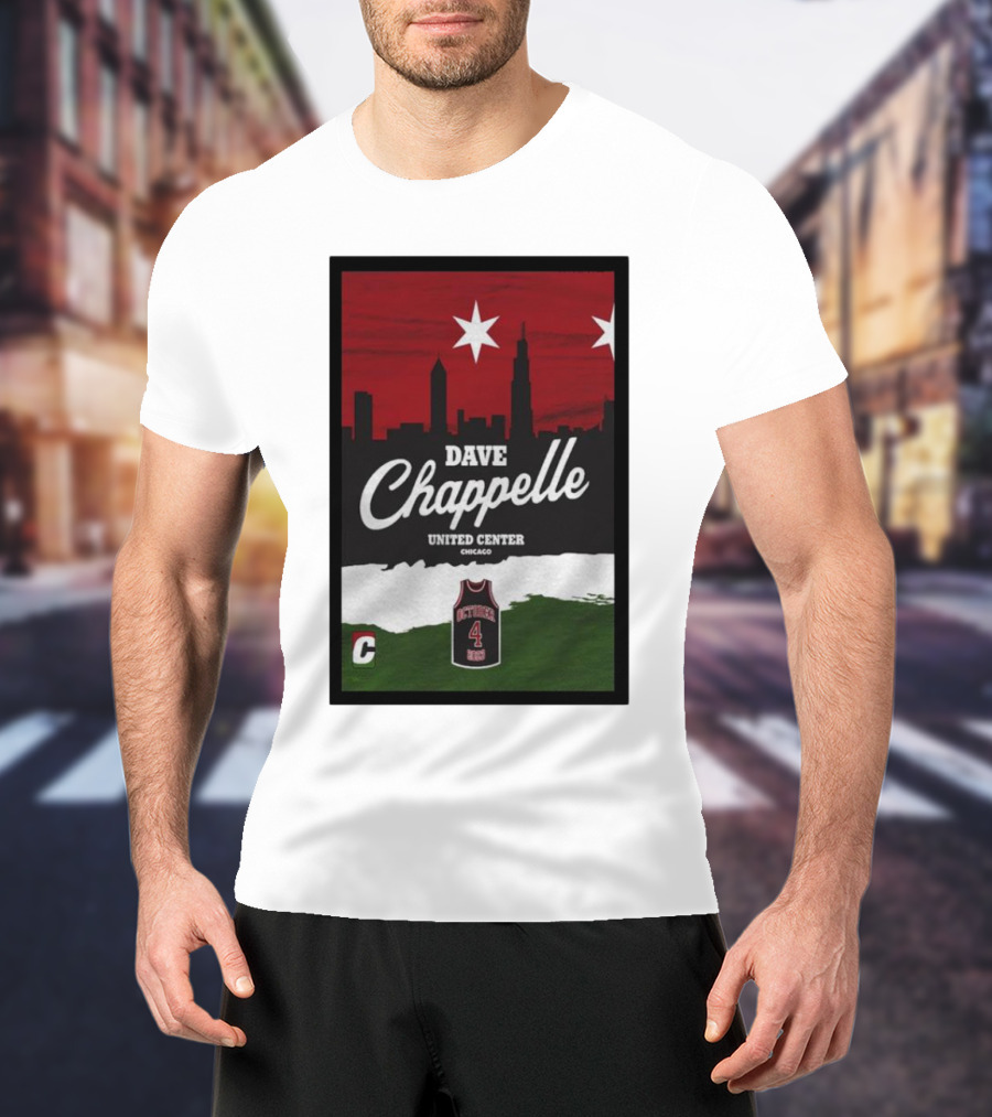 Dave Chappelle United Center Chicago October 4 Basketball Skyline T-Shirt
