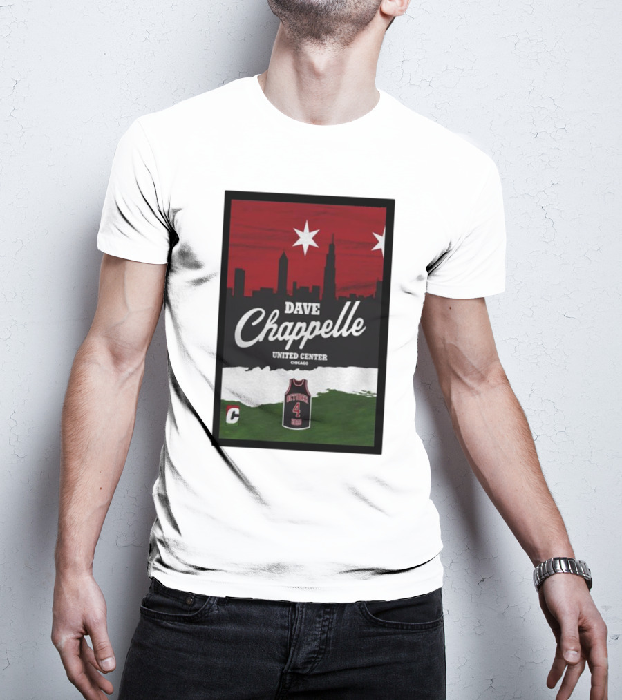 Dave Chappelle United Center Chicago October 4 Basketball Skyline T-Shirt