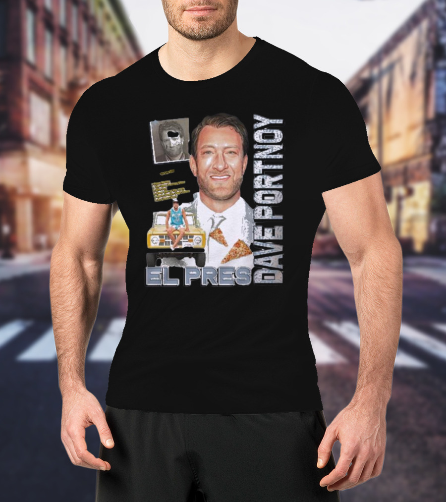 Dave Portnoy El Pres Pizza Car Collage T-Shirt