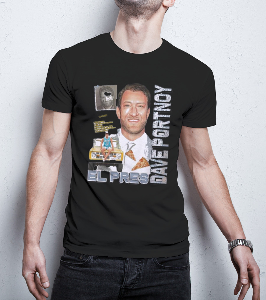 Dave Portnoy El Pres Pizza Car Collage T-Shirt