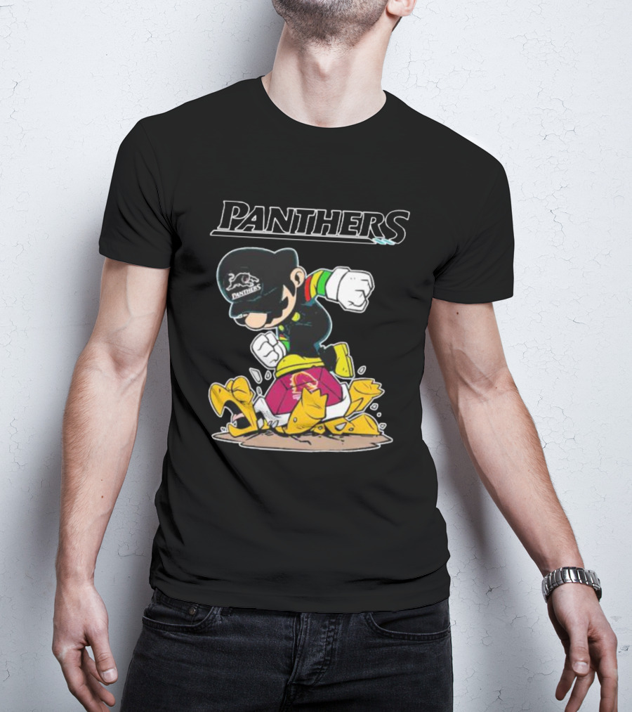 Panthers Mario Crushing Broncos Turtle Mashup T-Shirt