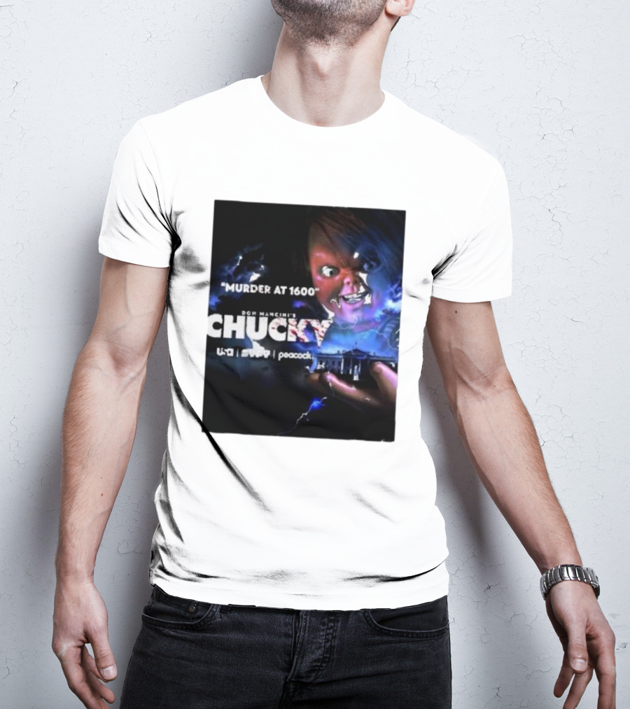 Murder At 1600 Don Mancini's Chucky Peacock USA White House Lightning T-Shirt