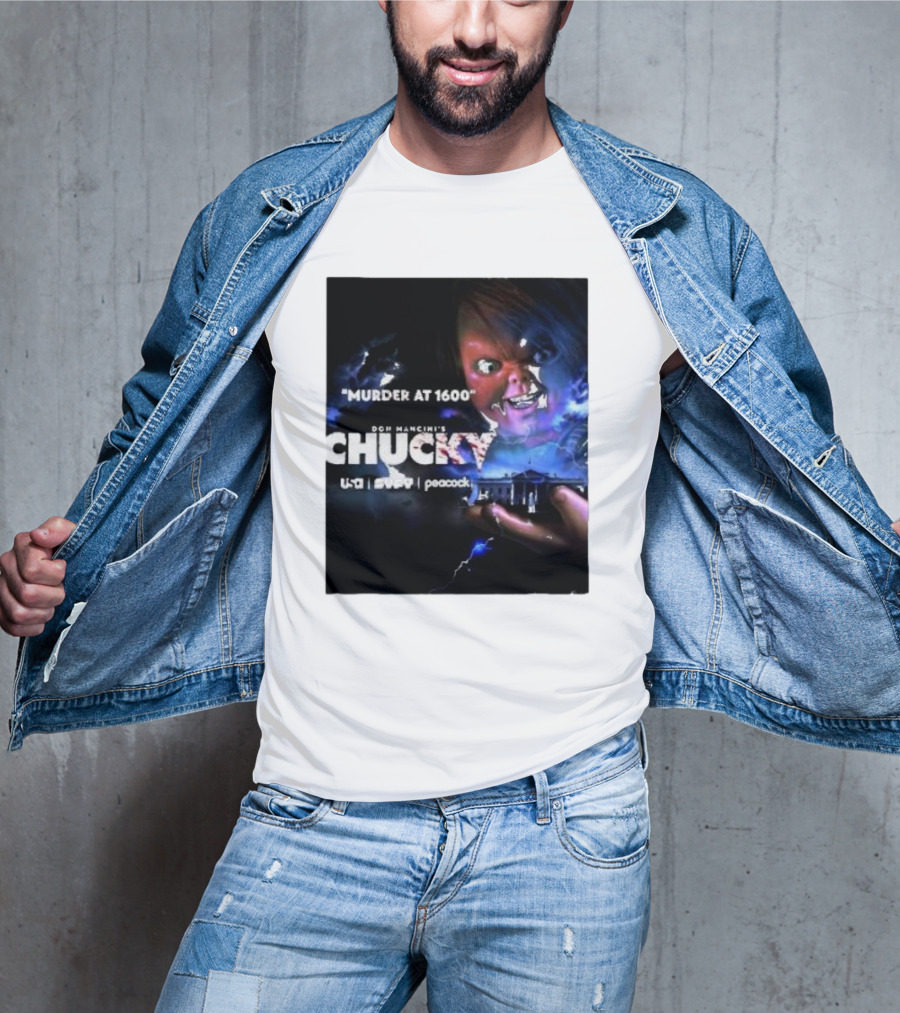 Murder At 1600 Don Mancini's Chucky Peacock USA White House Lightning T-Shirt
