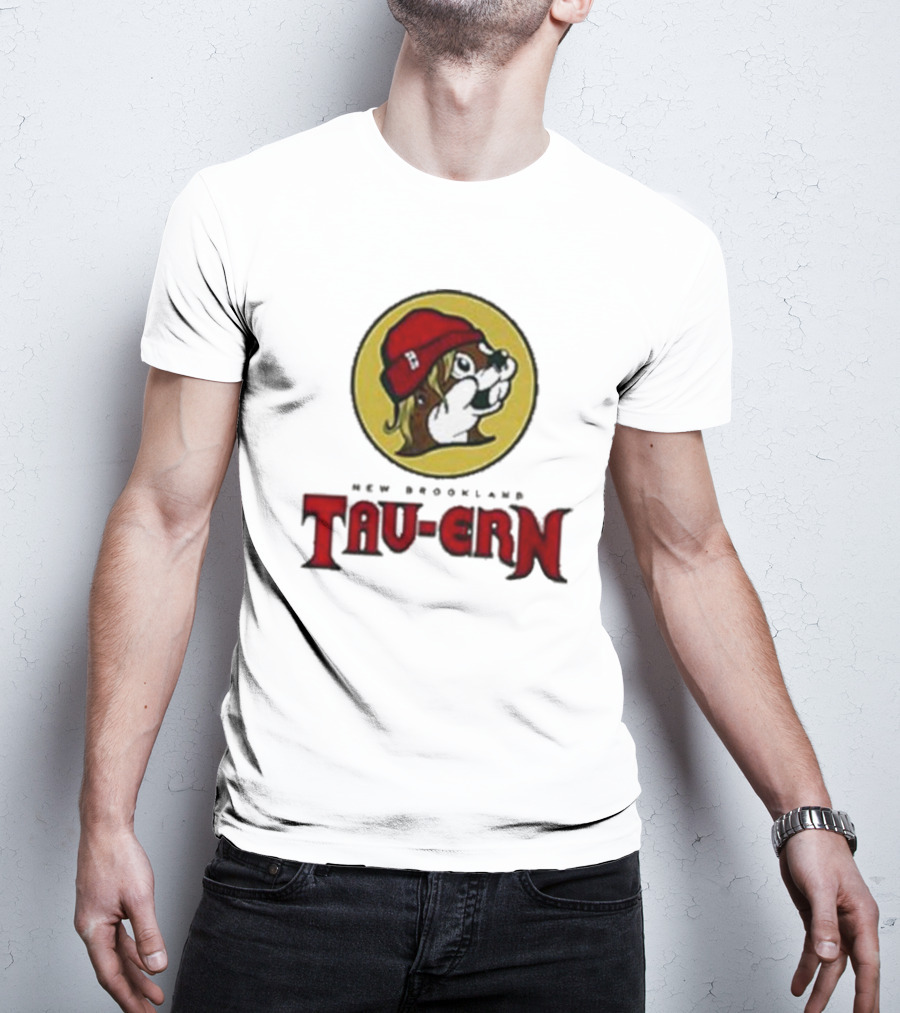 New Brookland Tavern Tau-ern Buc-Ees Logo Red Beanie Dog T-Shirt