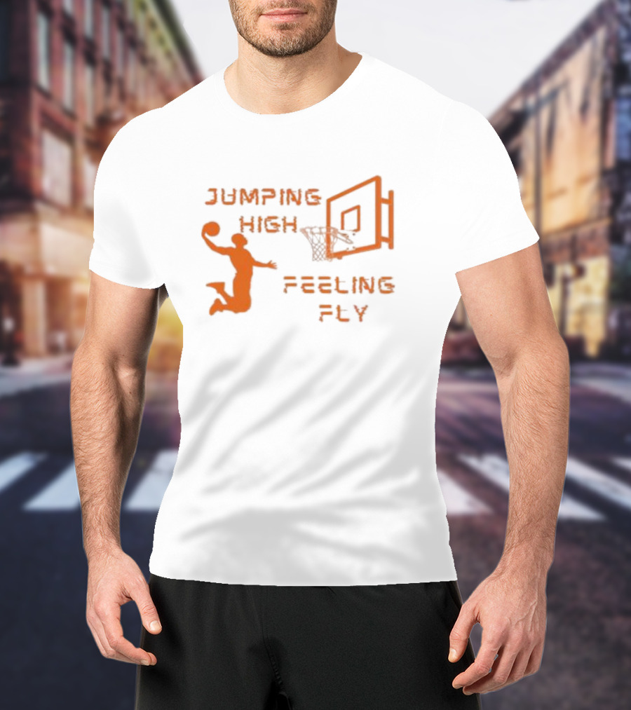 Jumping High Feeling Fly Basketball Dunk Hoops T-Shirt