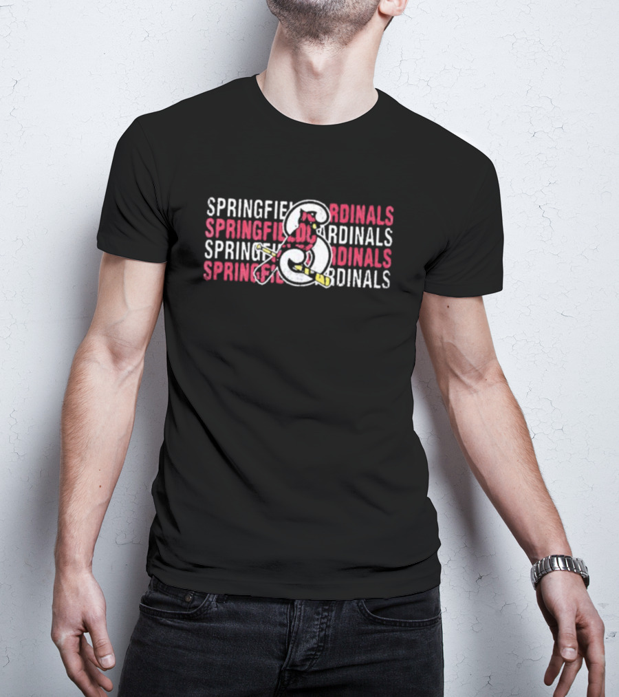 Springfield Cardinals Repeating Logo 108 Stitches T-Shirt