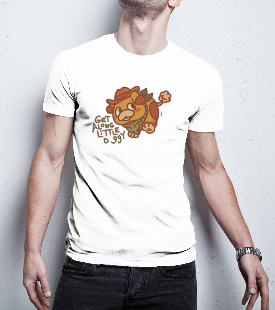 Get Along Little Doggy Cowboy Style Cartoon T-Shirt
