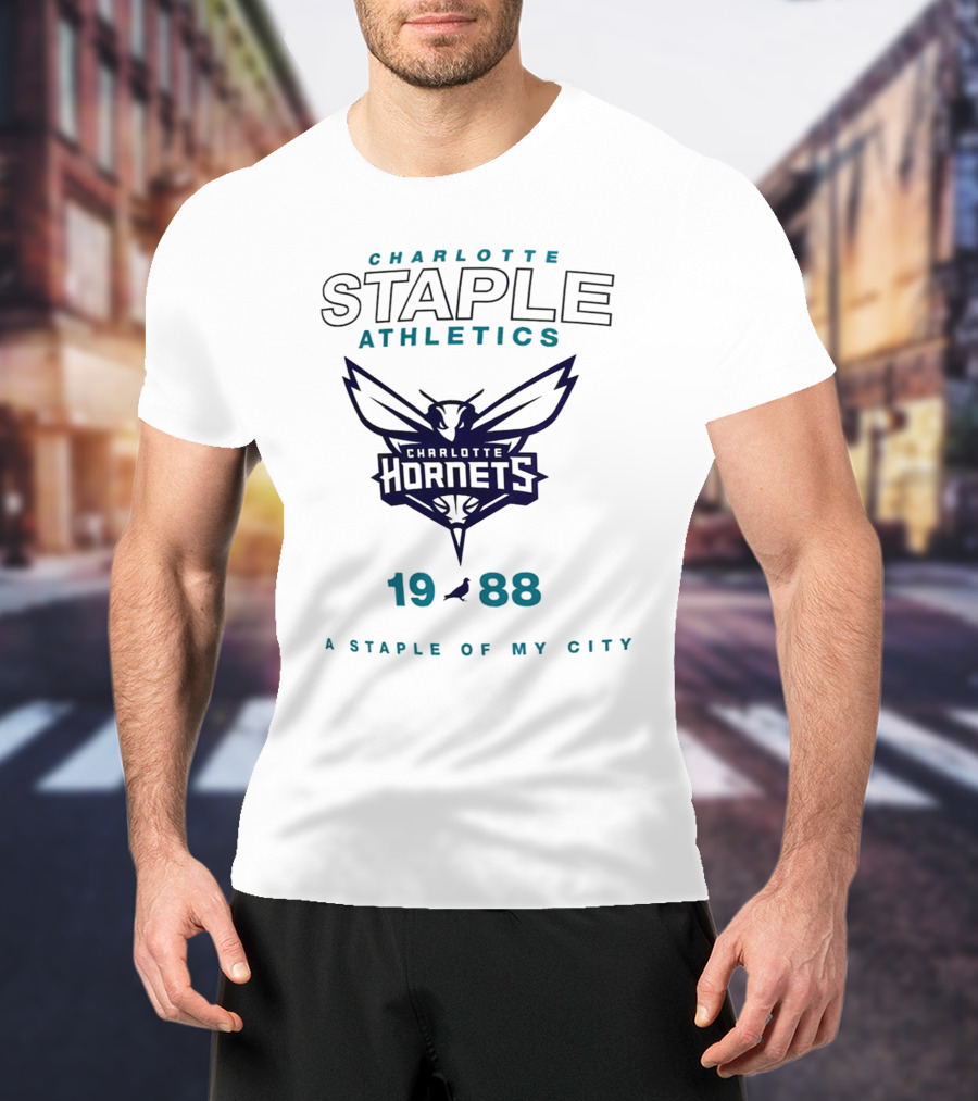 Charlotte Hornets Staple Athletics 1988 A Staple Of My City T-Shirt