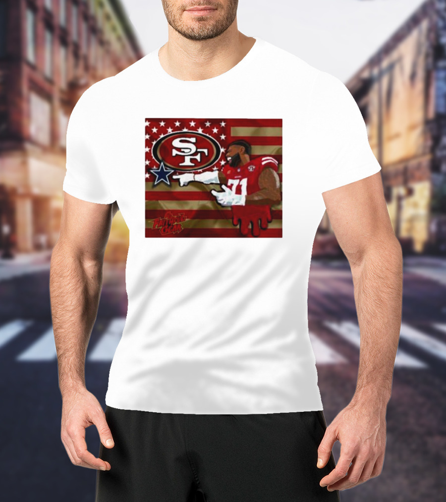 San Francisco 49ers Faithful Gear Trent Williams Defeat Cowboys America Flag SF T-Shirt