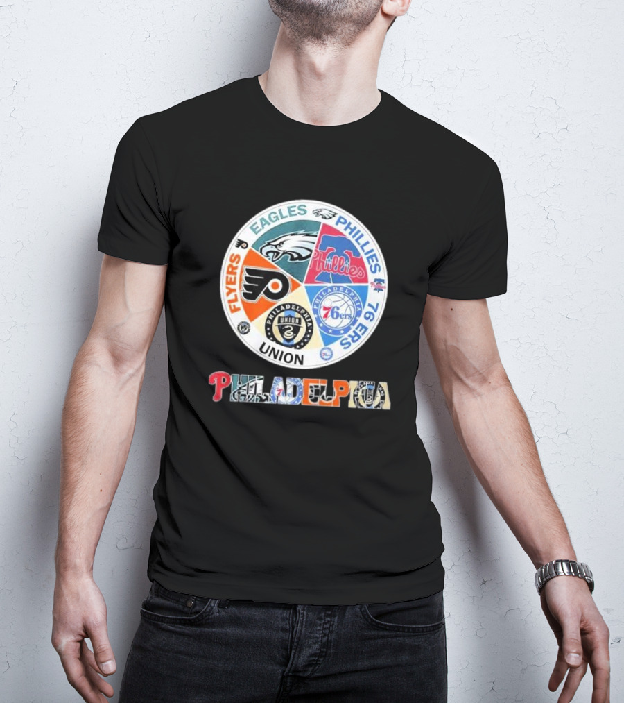 Philadelphia Flyers Eagles Phillies 76Ers Union Team T-Shirt