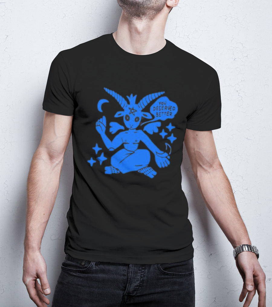 You Deserve Better Blue Baphomet Aesthetic With Stars And Crescent Moon T-Shirt