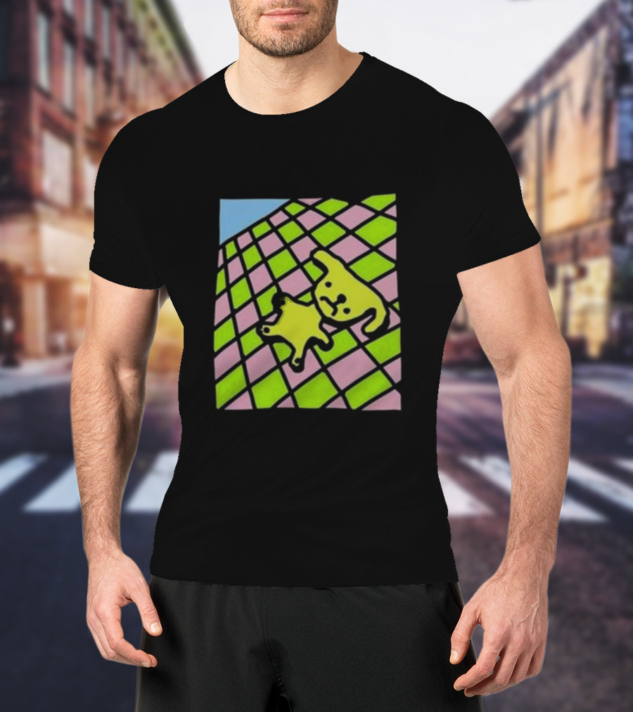 There's A Doggy On The Roof Checkerboard Zoe Bread T-Shirt