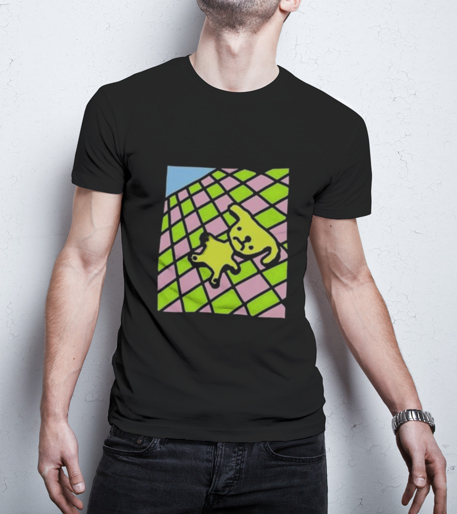 There's A Doggy On The Roof Checkerboard Zoe Bread T-Shirt