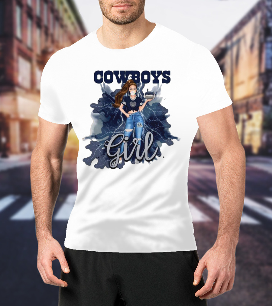 Cowboys Girl Unique Womens Dallas Cowboys Football Fan Fashion T-Shirt