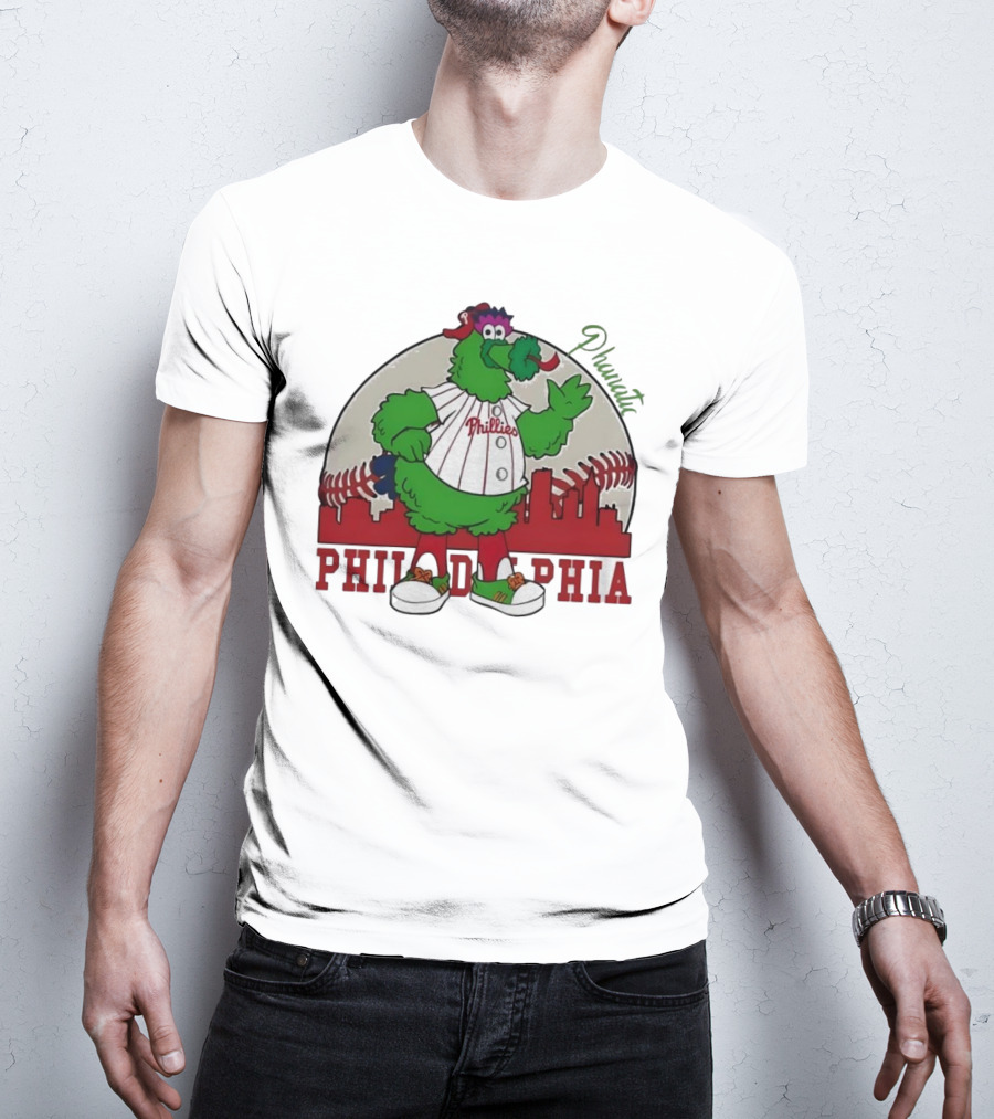 Philly Phanatic Philadelphia Skyline Baseball Phillies T-Shirt