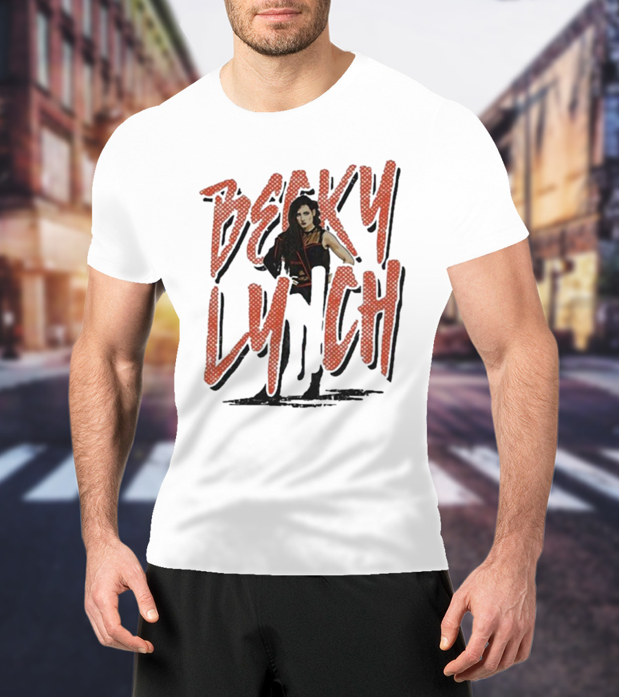 Becky Lynch Heather Gray Name Rough Text With Image T-Shirt