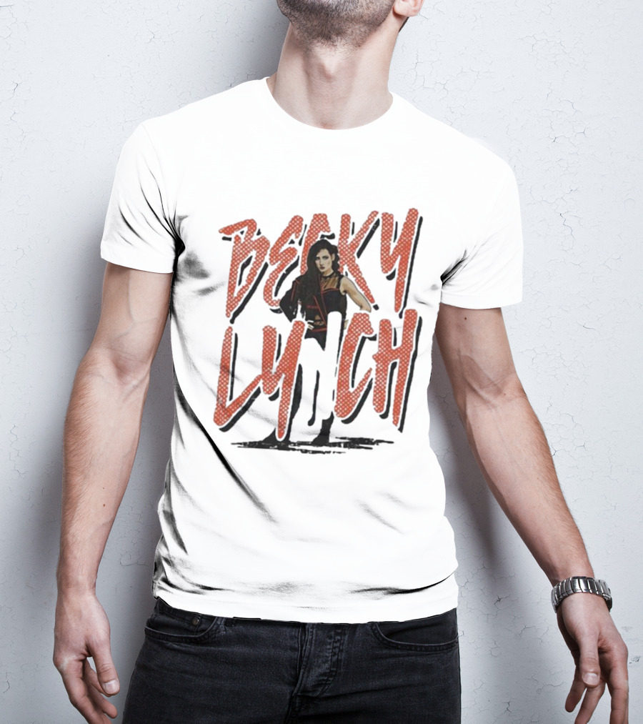 Becky Lynch Heather Gray Name Rough Text With Image T-Shirt