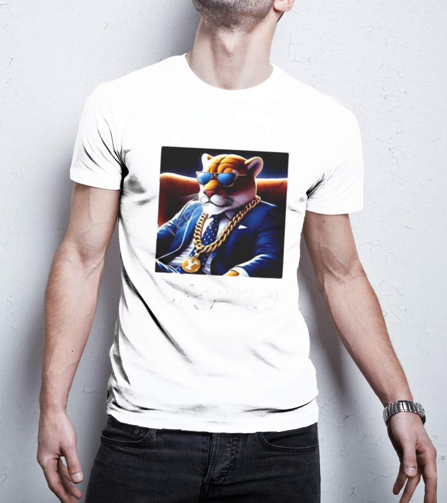 Jaylassoku Cosmo The Cougar In Sunglasses And Gold Chain T-Shirt