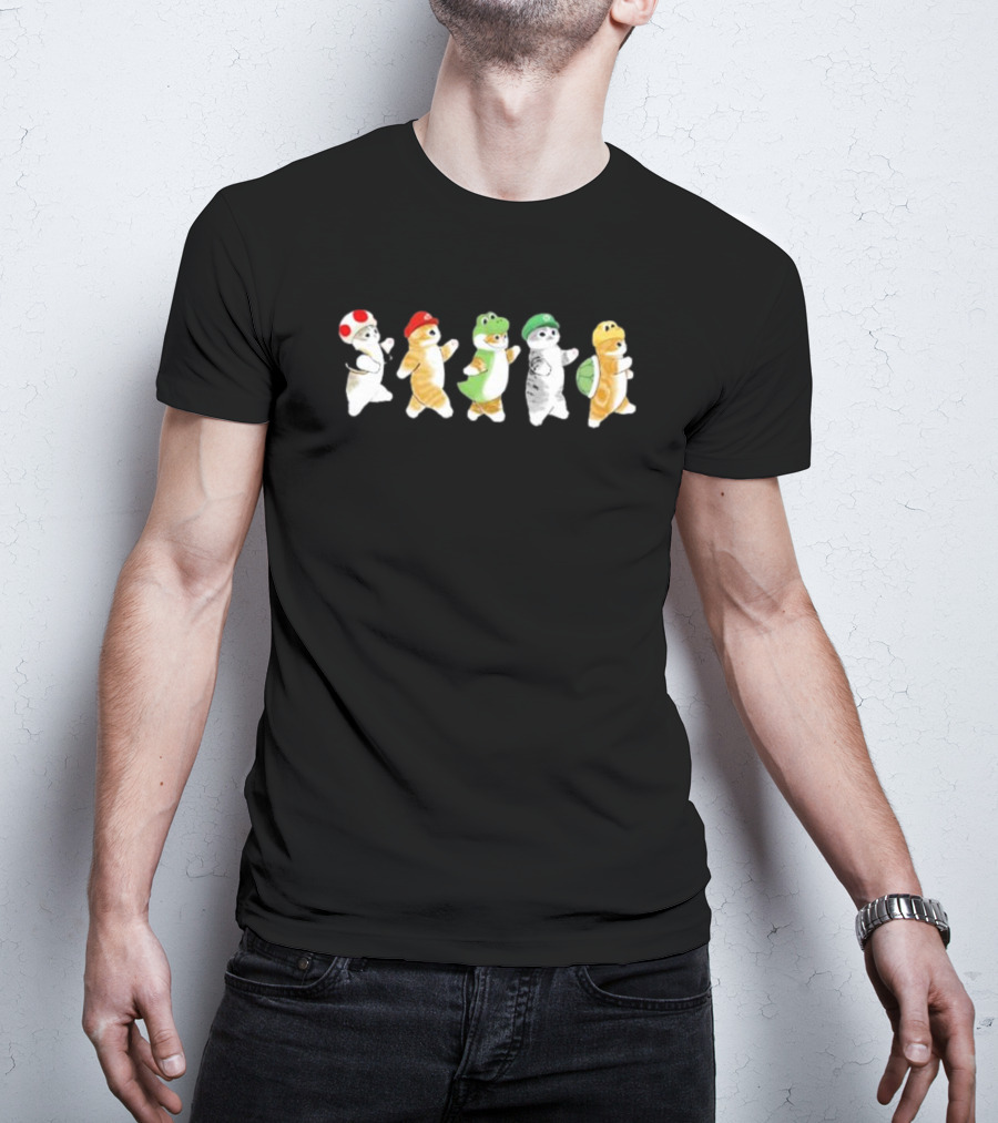 Ranboo Wearing Cat Mario Friends In Toad Luigi Bowser Outfits T-Shirt
