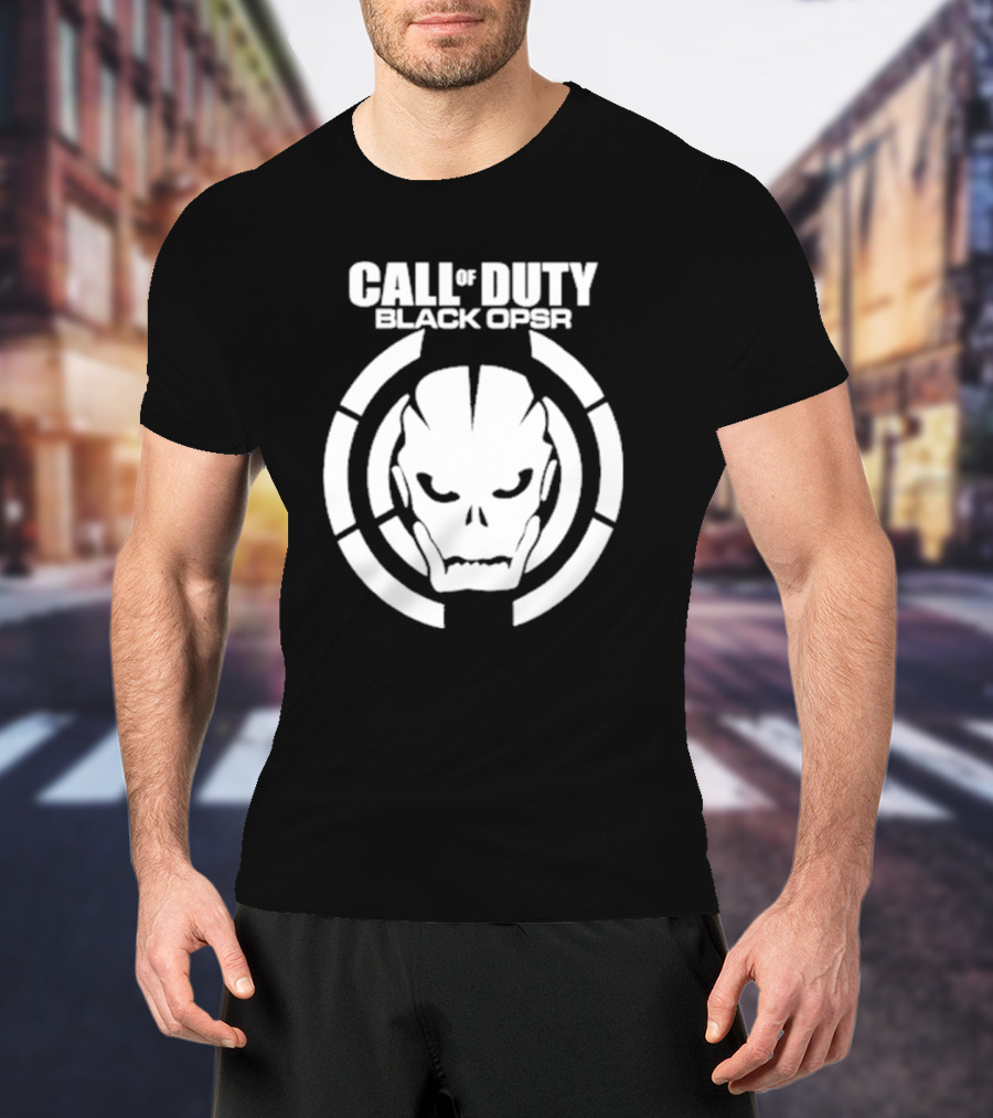 CALL OF DUTY BLACK OPSR Skull Emblem T-Shirt