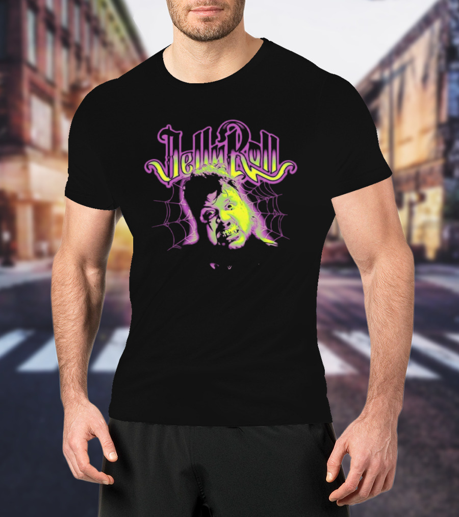 Jelly Roll Spiderweb Neon Face T-Shirt