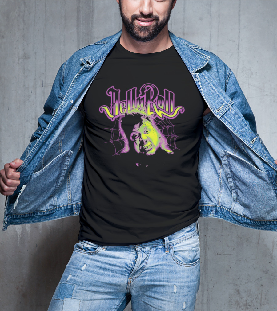 Jelly Roll Spiderweb Neon Face T-Shirt