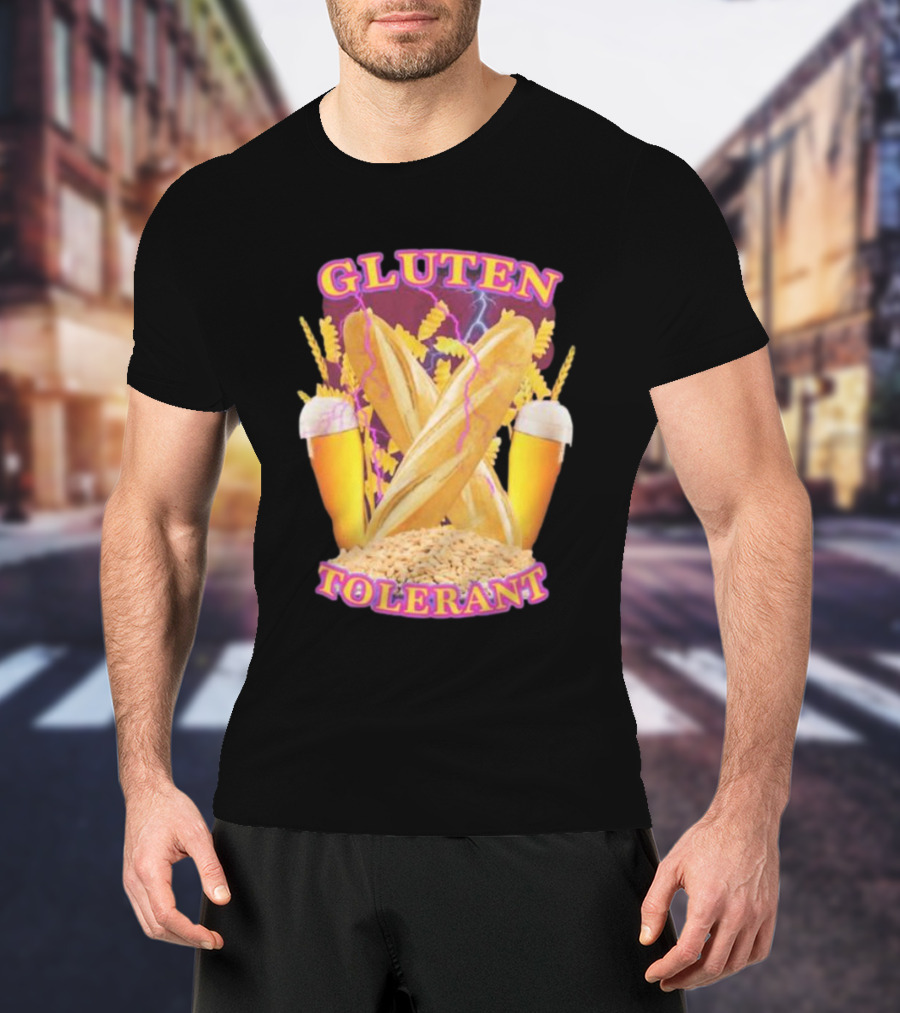 Gluten Tolerant Baguette Wheat Beer Lightning T-Shirt