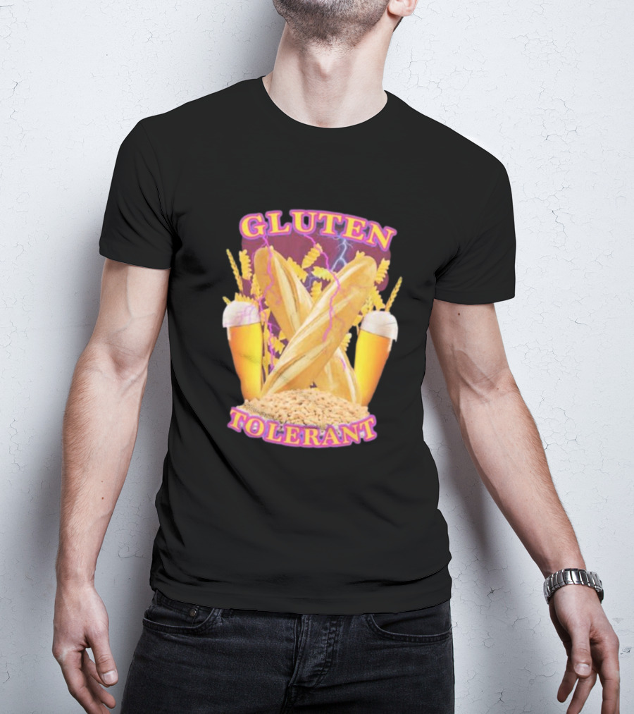 Gluten Tolerant Baguette Wheat Beer Lightning T-Shirt