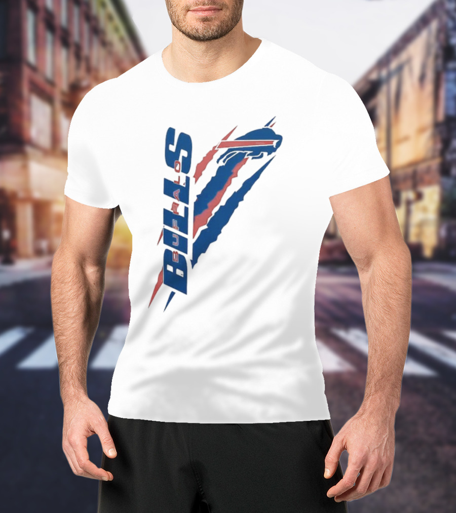 Buffalo Bills Starter Scratch Logo With Red And Blue Elements T-Shirt