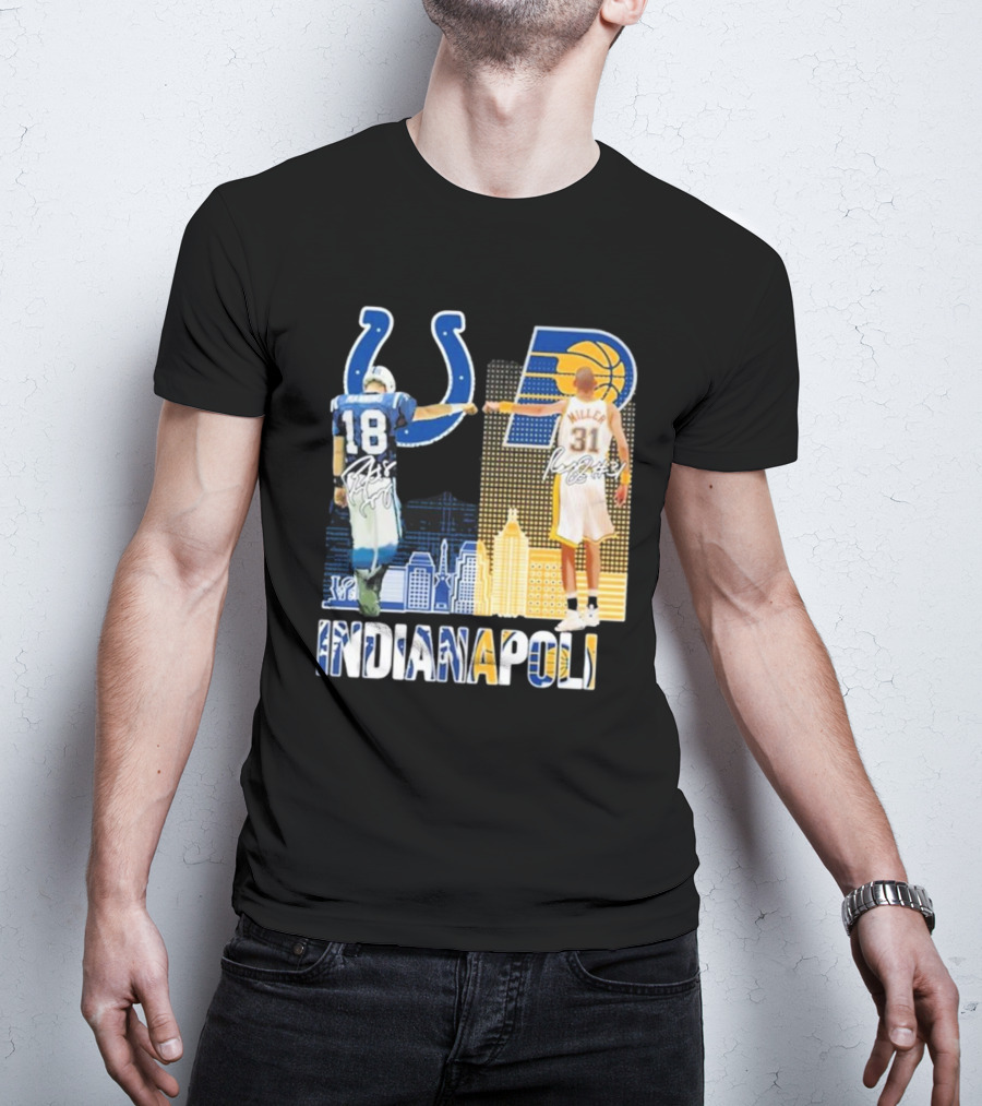 Indianapolis Colts Indiana Pacers Legends Fist Bump T-Shirt