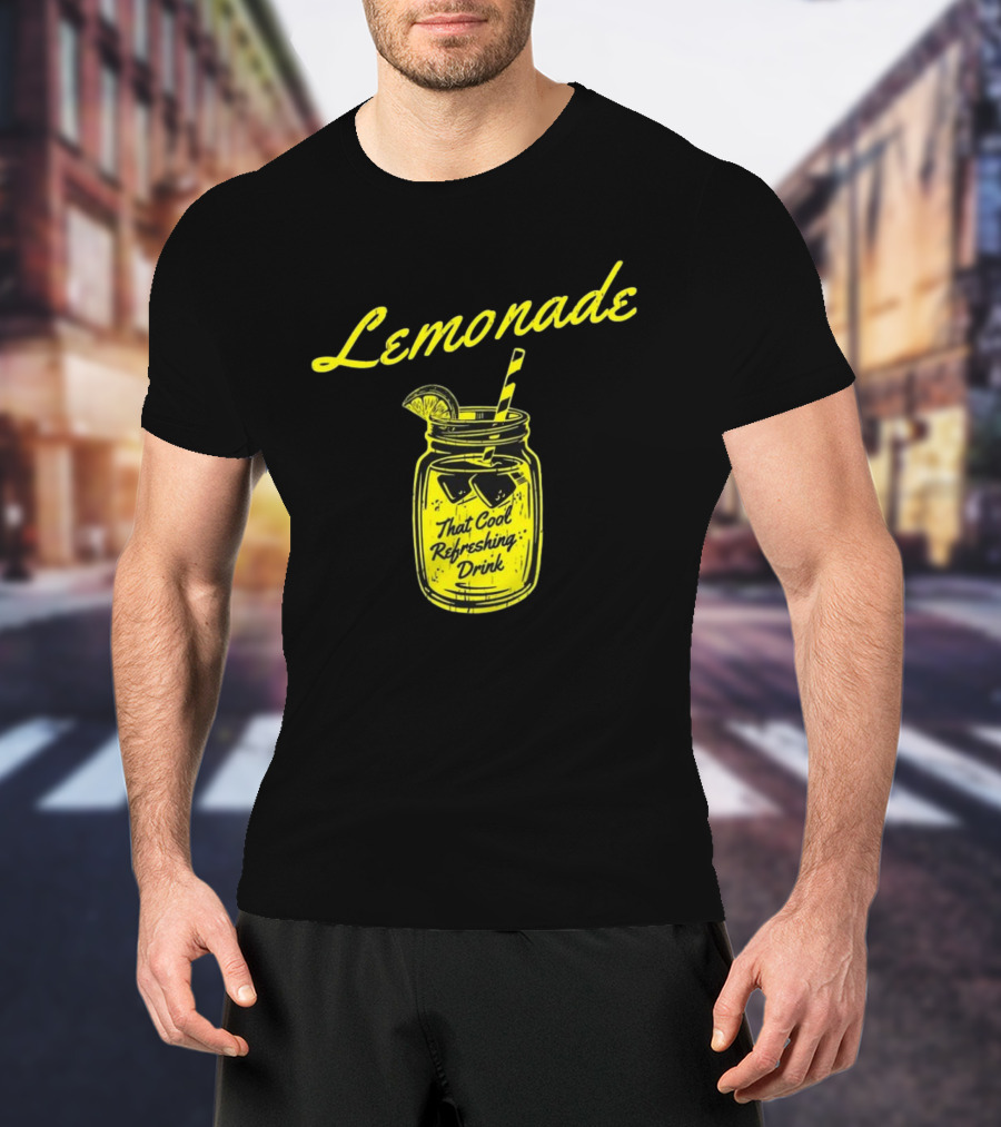Lemonade That Cool Refreshing Drink Jar With Ice And Straw T-Shirt