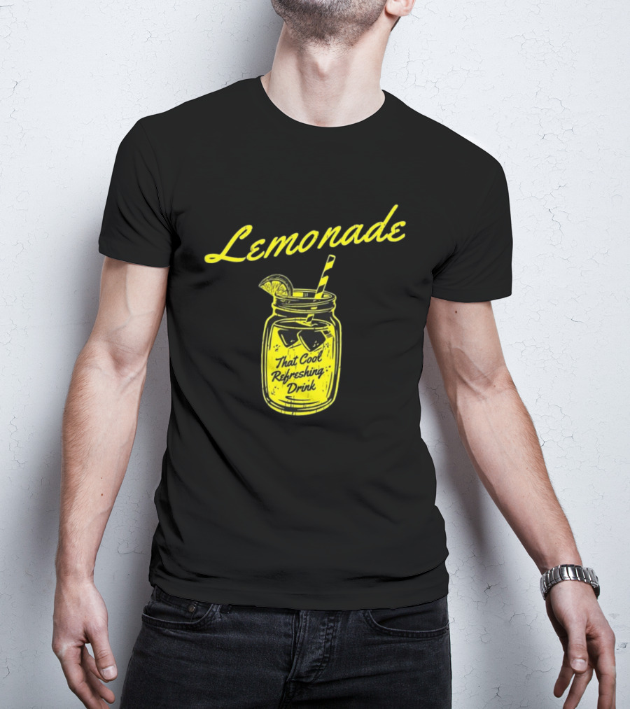 Lemonade That Cool Refreshing Drink Jar With Ice And Straw T-Shirt