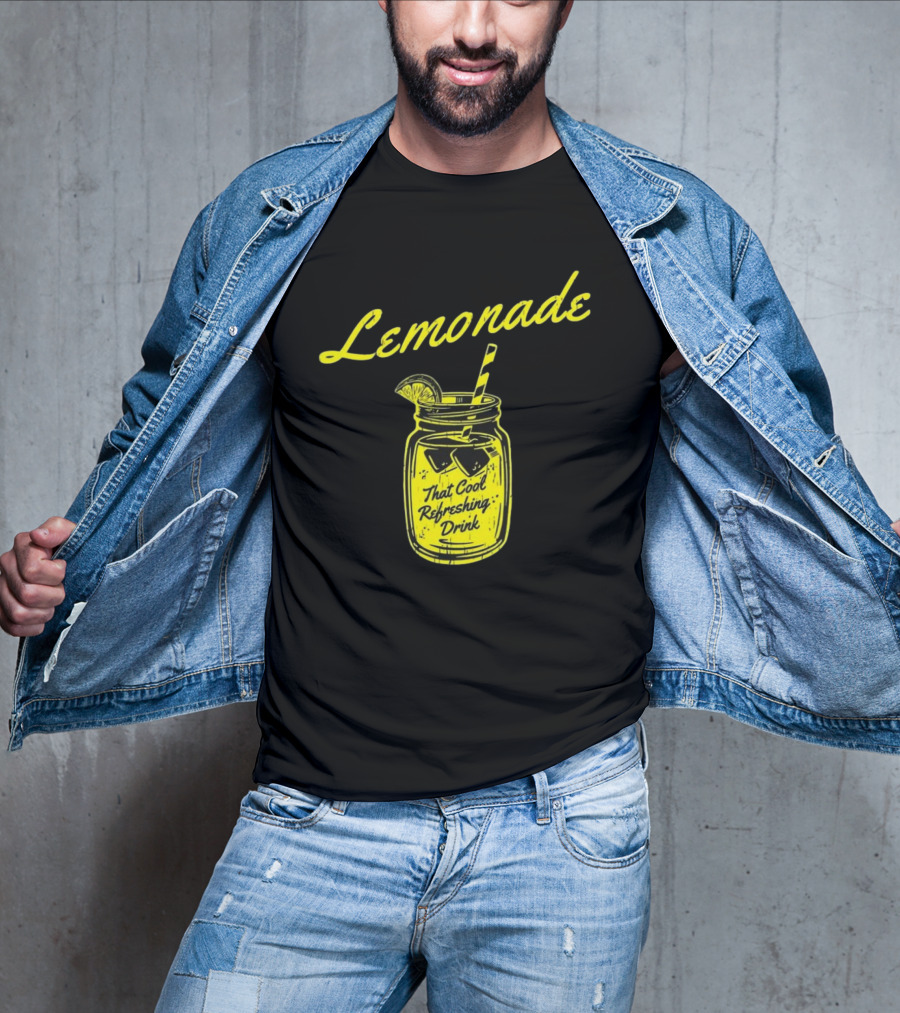 Lemonade That Cool Refreshing Drink Jar With Ice And Straw T-Shirt