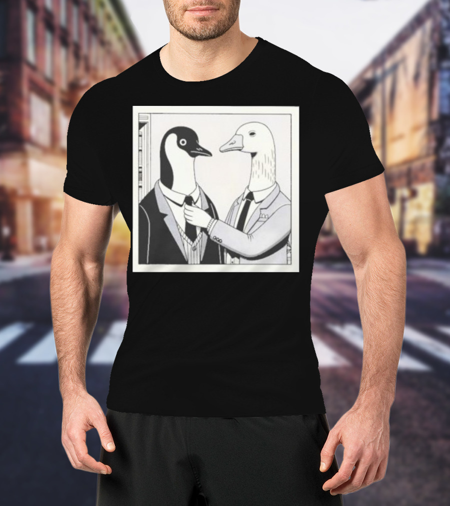 Gentlemen Duck And Penguin In Suits T-Shirt