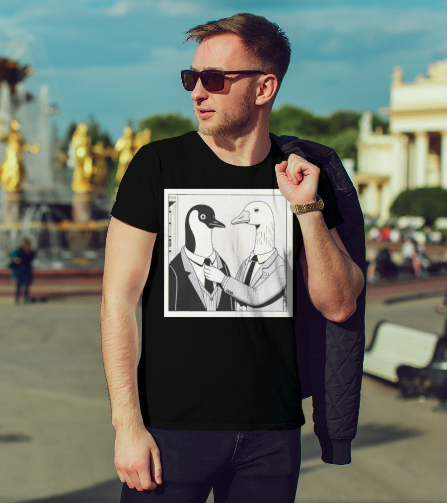 Gentlemen Duck And Penguin In Suits T-Shirt