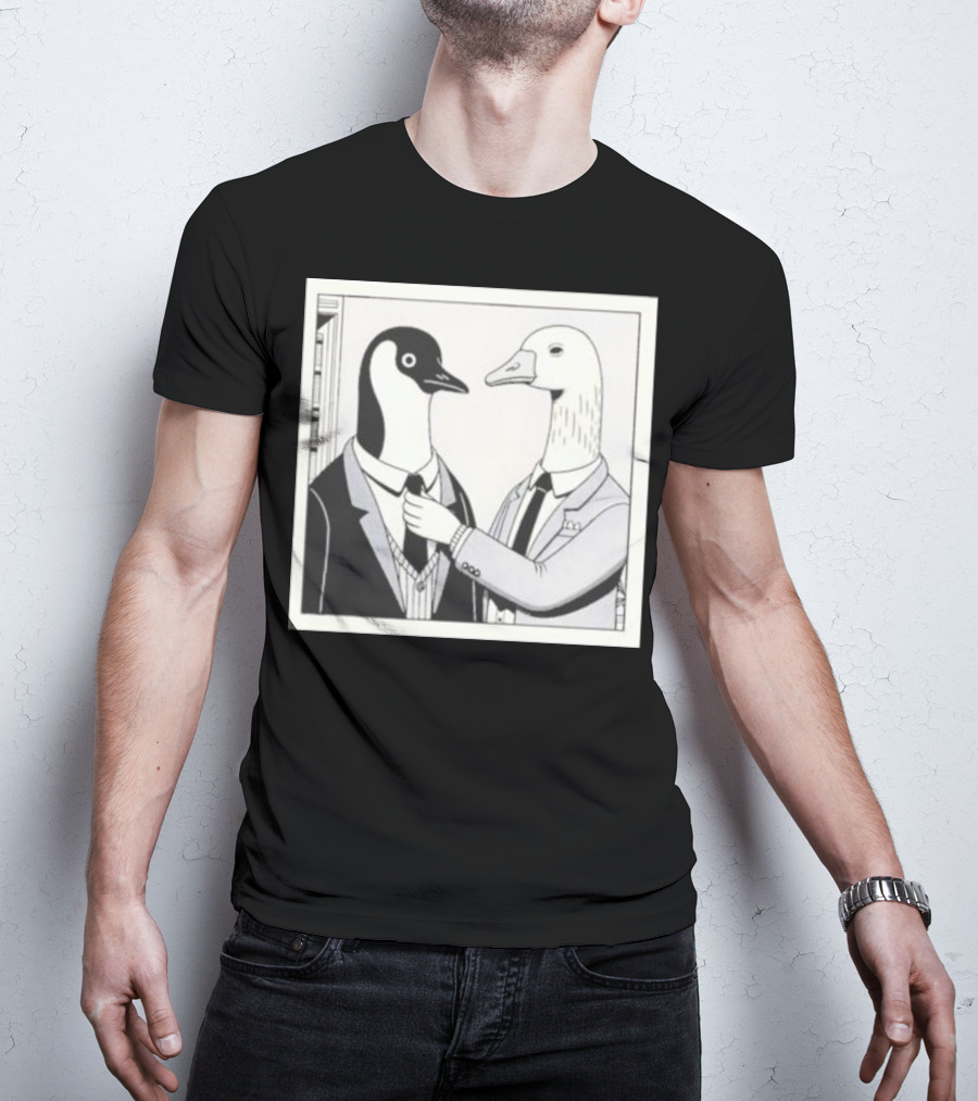 Gentlemen Duck And Penguin In Suits T-Shirt
