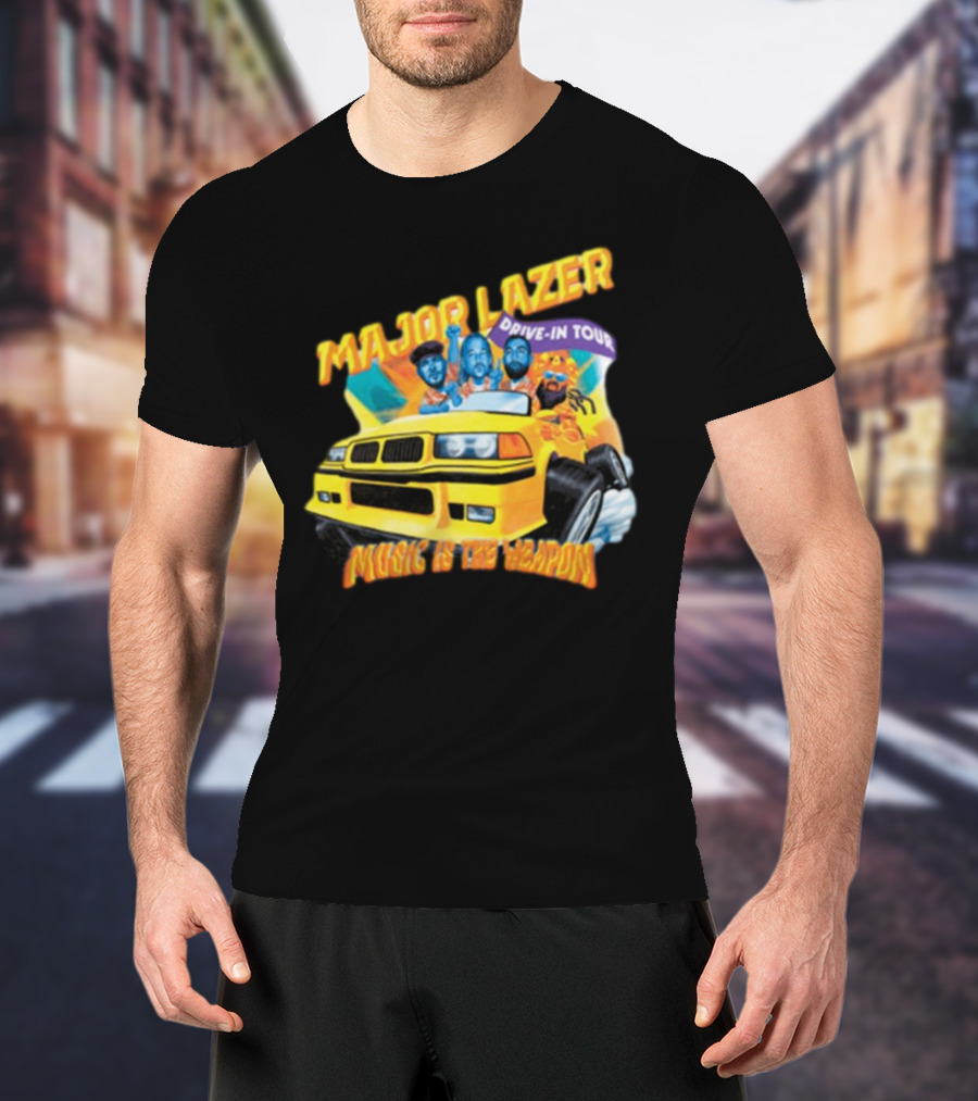 Major Lazer Drive-In Tour Music Is The Weapon T-Shirt
