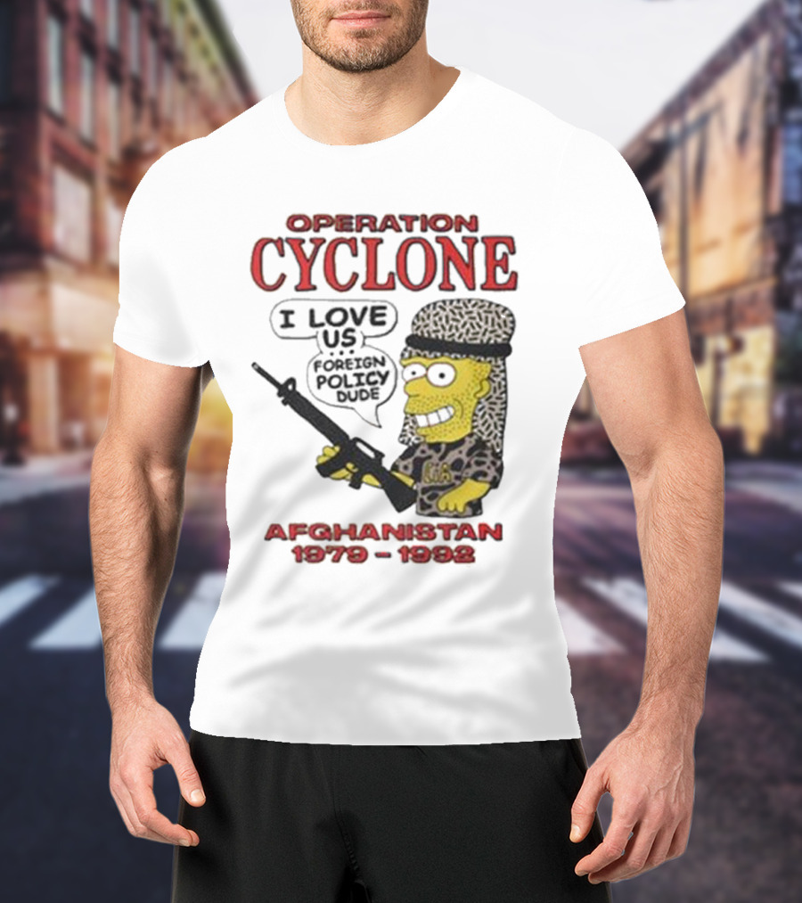Operation Cyclone Afghanistan 1979-1989 Cartoon Character With Gun T-Shirt