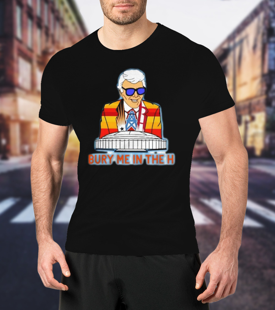 Bury Me In The H Marvin Stadium Fans Football Oilers Stripes T-Shirt