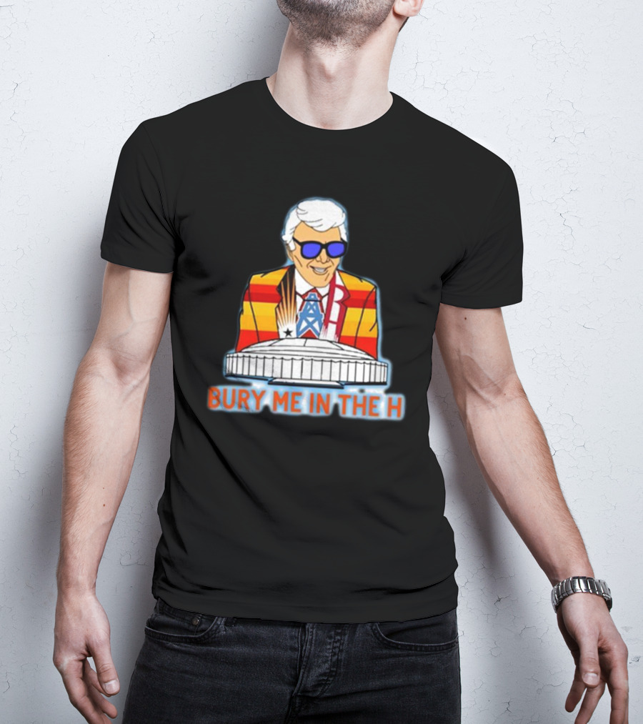 Bury Me In The H Marvin Stadium Fans Football Oilers Stripes T-Shirt