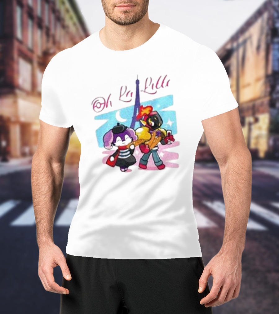 Lenvgc Oh La Lille Eiffel Tower Characters T-Shirt
