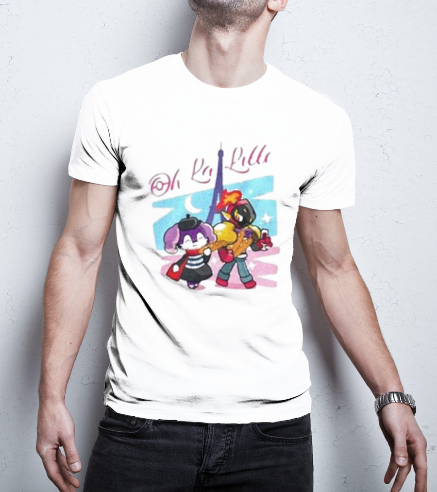Lenvgc Oh La Lille Eiffel Tower Characters T-Shirt